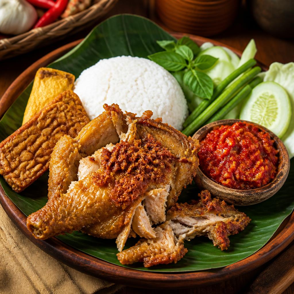 Ayam Penyet Komplit — Bara Grill